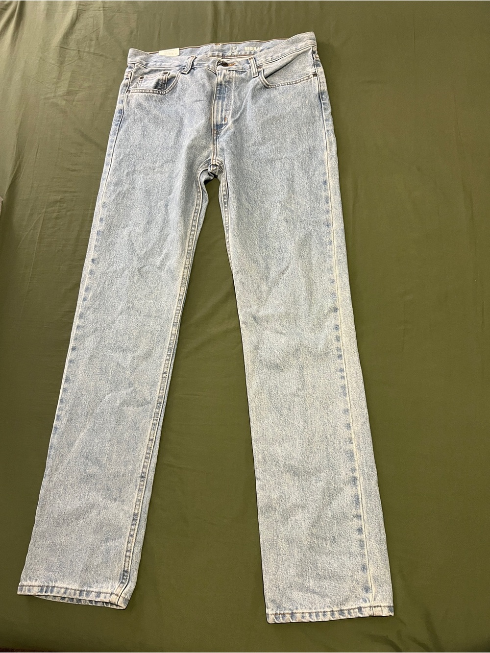 Men's Light Blue Straight Leg Jeans Size 34x36